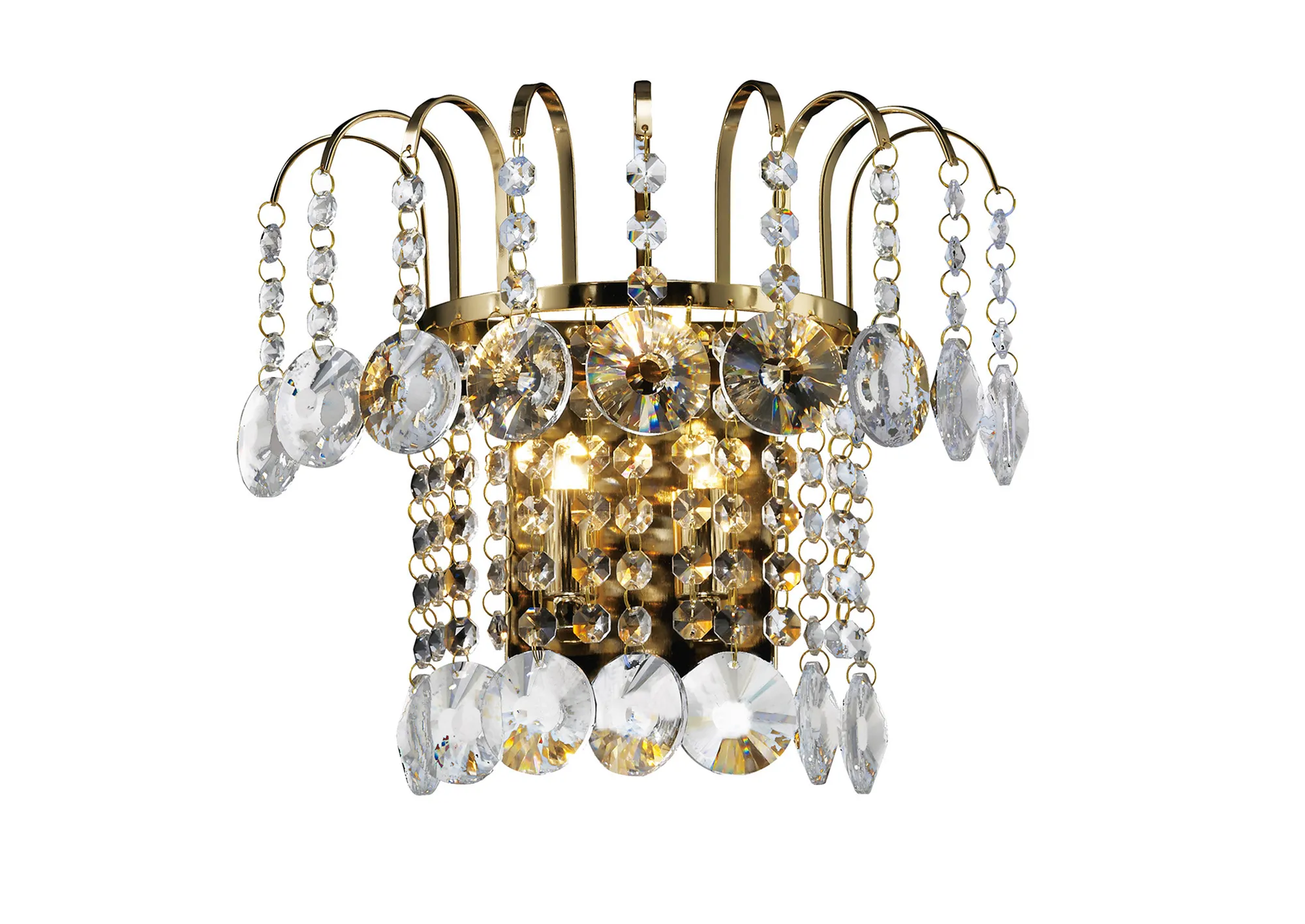 IL32052  Rosina Crystal Switched Wall Lamp 2 Light French Gold